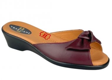 Παντόφλες γυναικείες | Δερμάτινες | Υφαντίδης | 110118 | Μπορντώ - Υφαντίδης - 